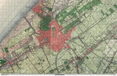 Oude kaart van Den Haag in 1910, als puzzel van 1000 stukjes