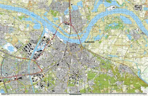 Oude kaart van Nijmegen in 2025, als puzzel van 1000 stukjes