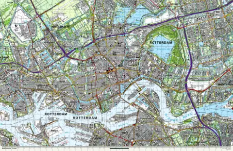Oude kaart van Rotterdam in 2000, als puzzel van 1000 stukjes