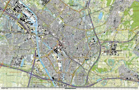 Oude kaart van Utrecht in 2025, als puzzel van 1000 stukjes